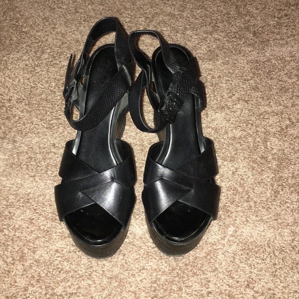 Black Aldo Wedges
